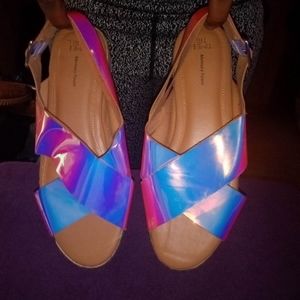 Ladies rainbow slip on Size 10